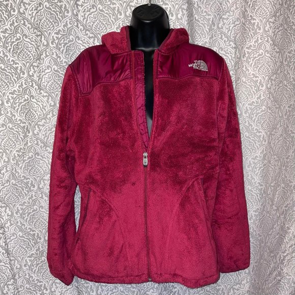 The North Face Jackets & Blazers - The North Face Hooded Dark Fuchsia/Magenta Size Large Fleece Jacket